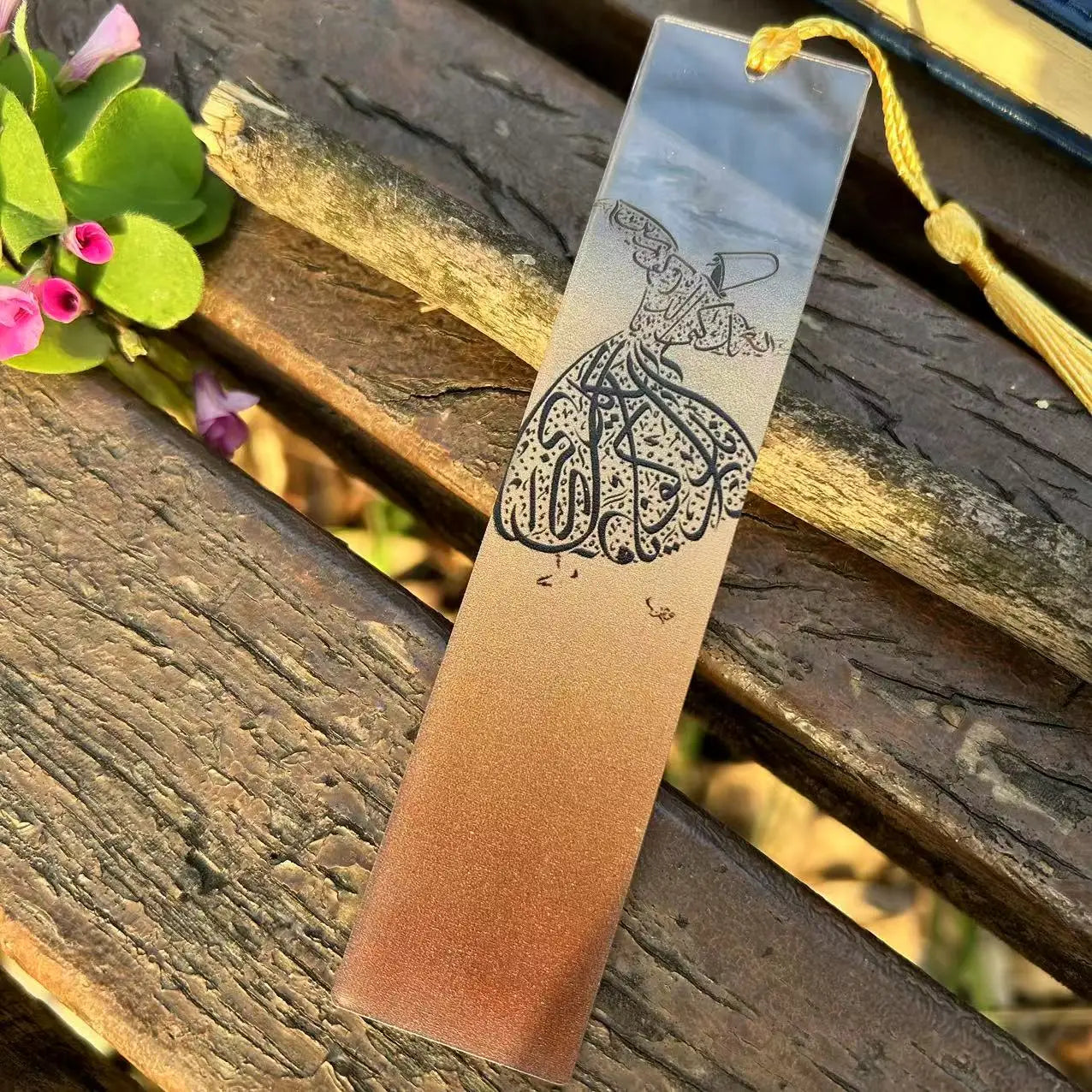 6pcs acrylic colored tassel bookmarks, Arabic calligraphy, Muslim Quran, PMMA material, suitable for reading enthusiasts