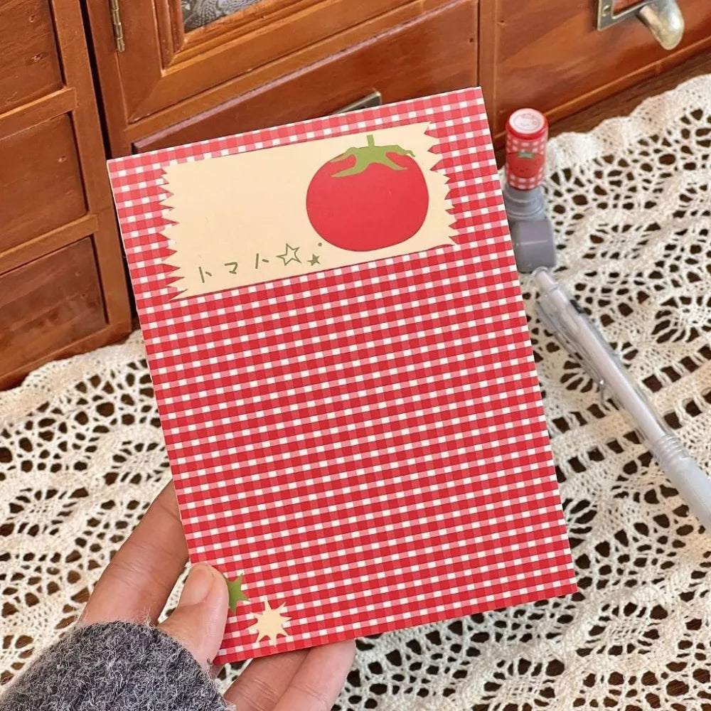 Lovely Tomato Notebook Thick Notepads with 78-96 Page Unlined Journal for Writing Drawing Sketching Journaling Mind Map
