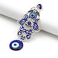 Lucky Eye Alloy Fatima Hamsa Hand Wall Hanging Glass Turkish Evil Eye Keychain Car Keyring for Women Men pulseras bijoux צמידים