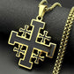 Christian Jerusalem Cross Pendant Necklace for Men Women Stainless Steel Bible Verse Lord's Prayer Chain Jewelry collar N3239S02