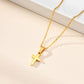 Vnox Stylish Stainless Steel Creative Cross Necklace, Classic Religious Women's Zircon Pendant, Fashion Jewelry Accessories