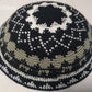 HIGH QUALITY HANDMADE KNITTED YARMULKE KIPPAH WHITE TOP PRICE PER PIECE