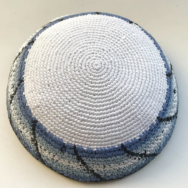 Jewish Yamaka Hat Handmade Knitted for Men Judaica Kippah Yarmulke Kipa Kippot Gift 18cm