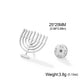 Jewish Menorah Candle Holder Brooch for Women Men Stainless Steel Faith Lamp Shirt Suit Badge Pin Religious Judaica Accessories