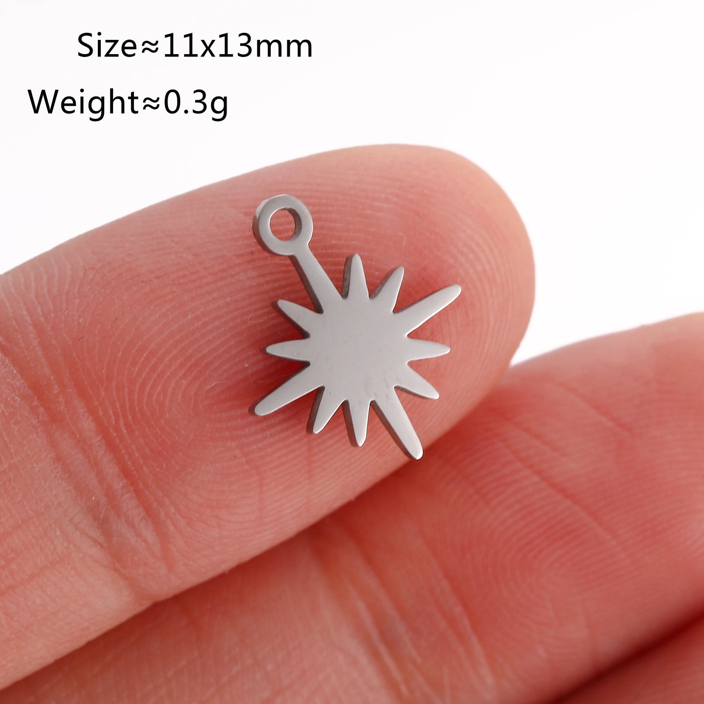 5PCS/Lot Celestial Mini Star Charms Stainless Steel Pentagram/Astral/Meteor/Moon Pendant DIY for Earring Bracelet Jewelry Making