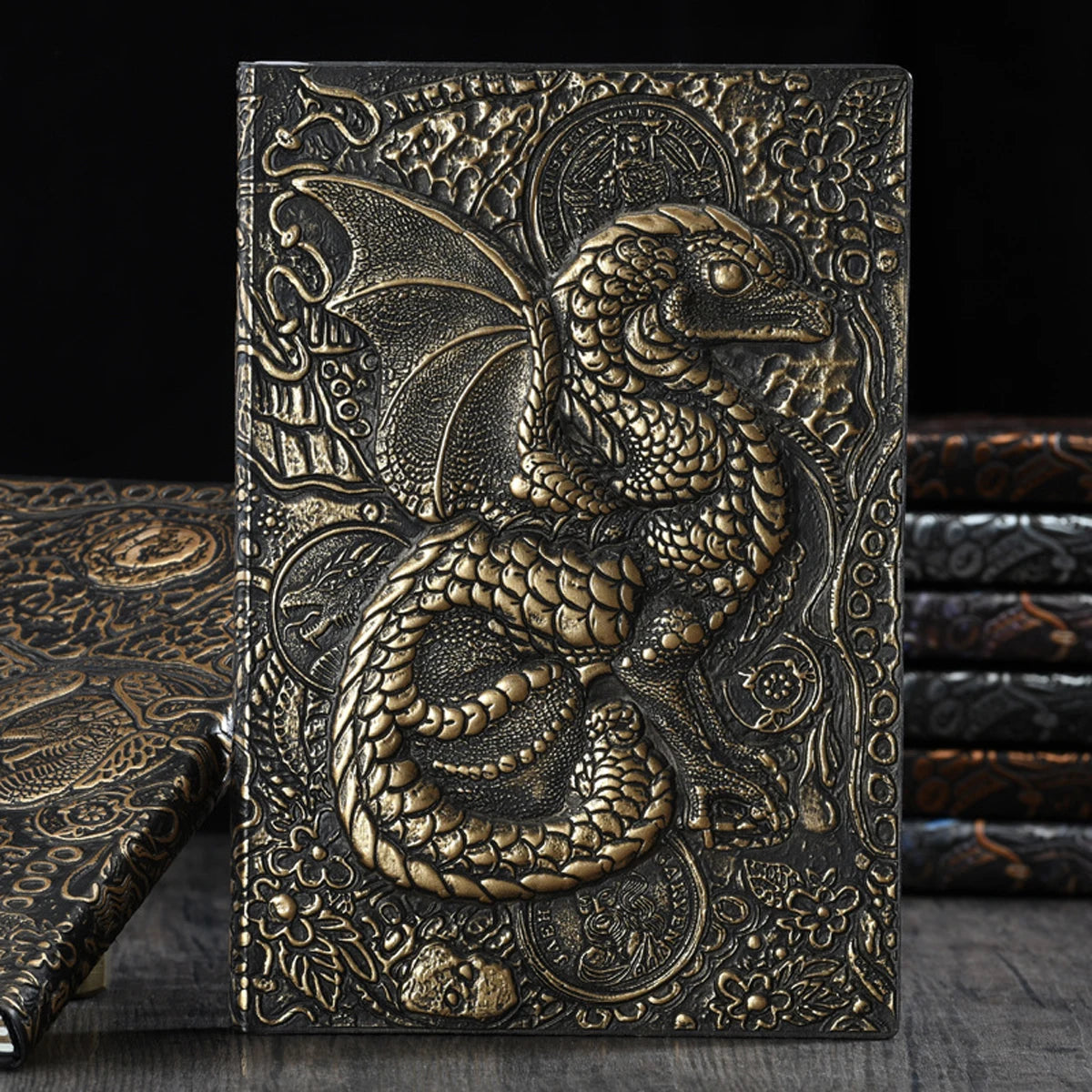 Vintage Dragon Relief Notebook A5/100 Sheets, Suitable For Planning, Scheduling, Journaling, Meeting Notes, Inspiration, Creativ
