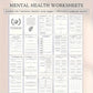 【W】Mental Health Journal Anxiety & Guided Journal Self Care Journal To Practice Positive Thinking ADHD Planner With Mood Tracker