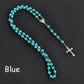 Fashion Vintage Crucifix Virgin Mary Pendant Cross Necklace Jesus Rosary Beads Chain