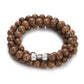 Multilayer Wood Beads Buddha Lotus OM Bracelet Tibetan Buddhist Mala Charm Rosary Bracelet Yoga Wooden For Women Men Jewelry