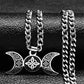 Viking Witch Celtic Knot Pendant Necklace Stainless Steel Men Chain Odin Gothic Necklace Protection Amulet Jewelry nudo de bruja
