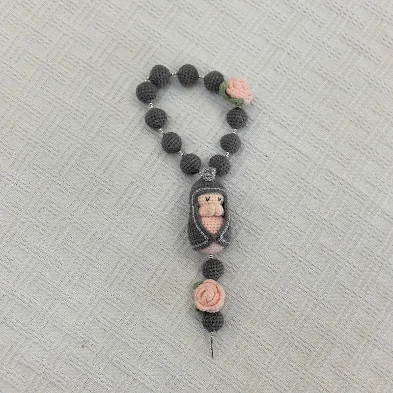 Handmade Christening Baptism wedding engagement Communion birthday Bridal Rosary with Saint Christmas Gift Home Decoration