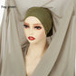 Premium Chiffon Hijab With Bulit-in Magnets Solid Color Easy To Wear Shawl Wrap With Undercap For Muslim Women