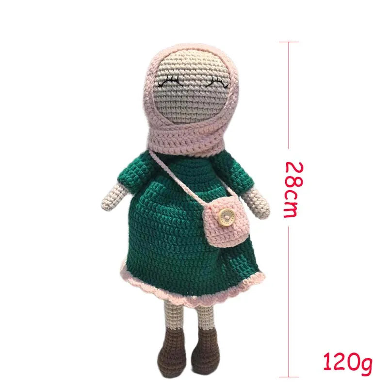 Knitted Islamic Toys Crochet Dolls Hijab Muslim Quran Ramadan Kids Halal Eid Al-Fitr Gifts Educational Plush Dolls