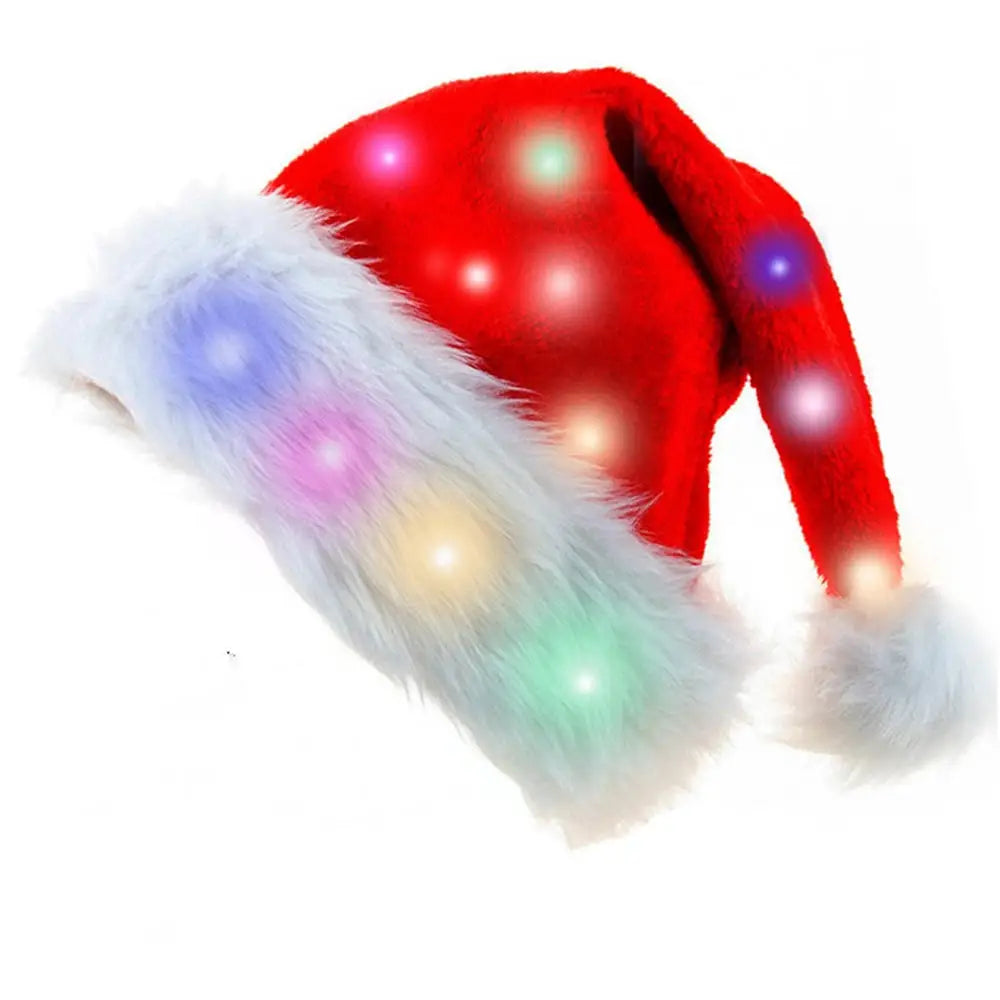 Luminous Christmas Hats Light Up LED Santa Claus Hat Christmas Decoration For Adult Kids New Year Festive Holiday Party Supplies