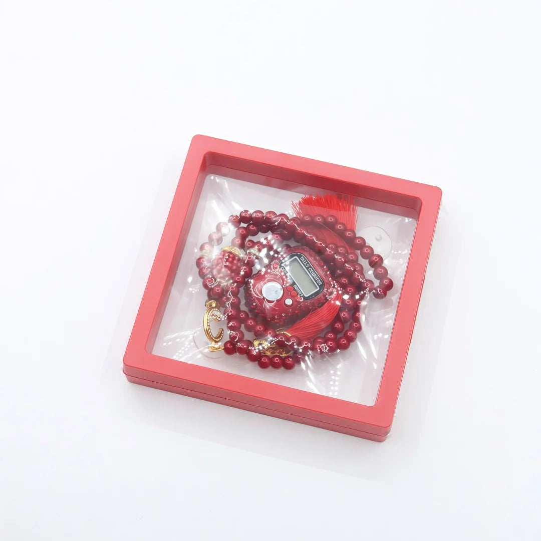 Islamic Prayer Beads Gift Set 99 Beads Tasbih Digital Finger Counter in Gift Box Muslim Set Meaningful Gift for Ramadan