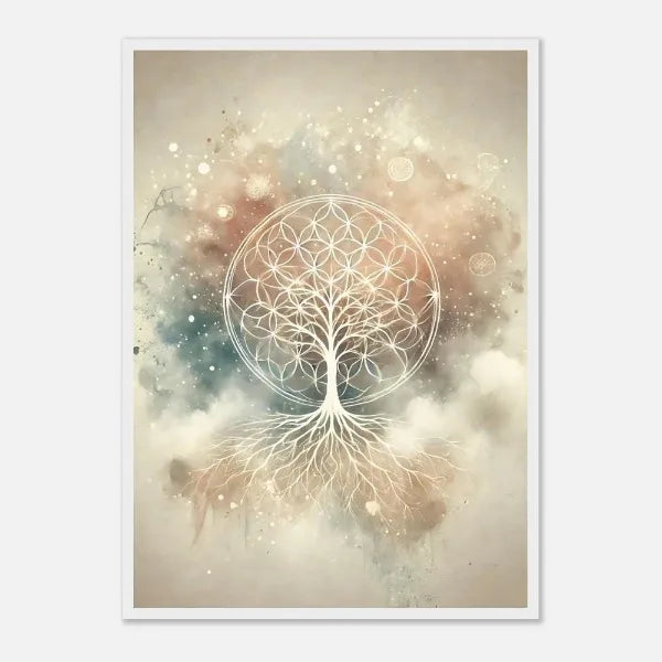 Boho Flower of Life Meditation Poster Positive Energy Sacred Geometry Canvas Painting Spiritual Wall Art Living Room Home Decor