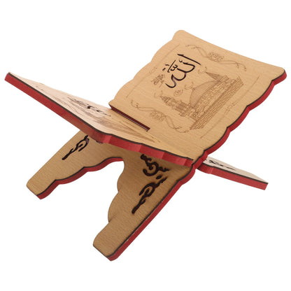 Wood Quran Stand Detachable Reading Holder Multifunction Book Rack for Home School Desk Elegant Wooden Book Storage Reading