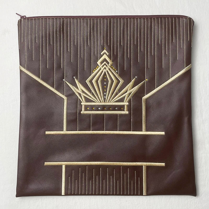 Jewish Tallit Bag With Crystal 2023 New Design For Jewish Prayer Shawl Zippered Embroidered PU Leather Bag