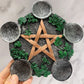 Crystal Ball Holder Astrology Pentacle Altar Plate Resin Tealight Holder Tray Witchcraft Altar Supplies Home Decor