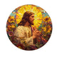 Art Deco Acrylic Religious Jesus Sun Catcher,Wall Hanging Decorative Sign for Home & Garden, Multipurpose Religious Theme Plaque