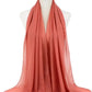 New Fashion Women Solid Chiffon Headscarf Ready To Wear Instant Hijab Scarf Muslim Shawl Islamic Hijabs Arab Wrap Head Scarves