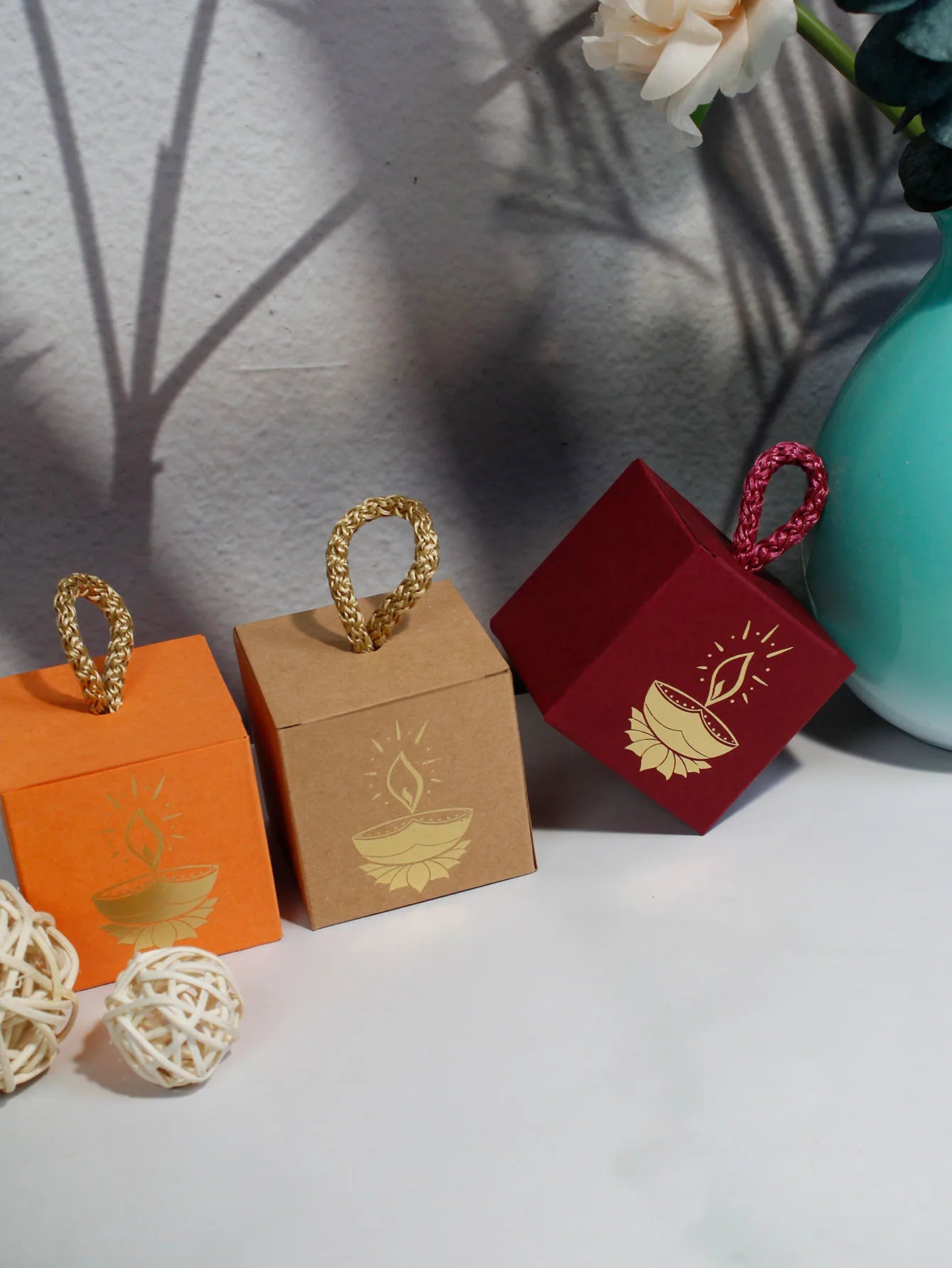 Diwali Indian Festival Candy Box, Lantern Festival, Drive Away Darkness with Light Festival Candy Box, Square Box