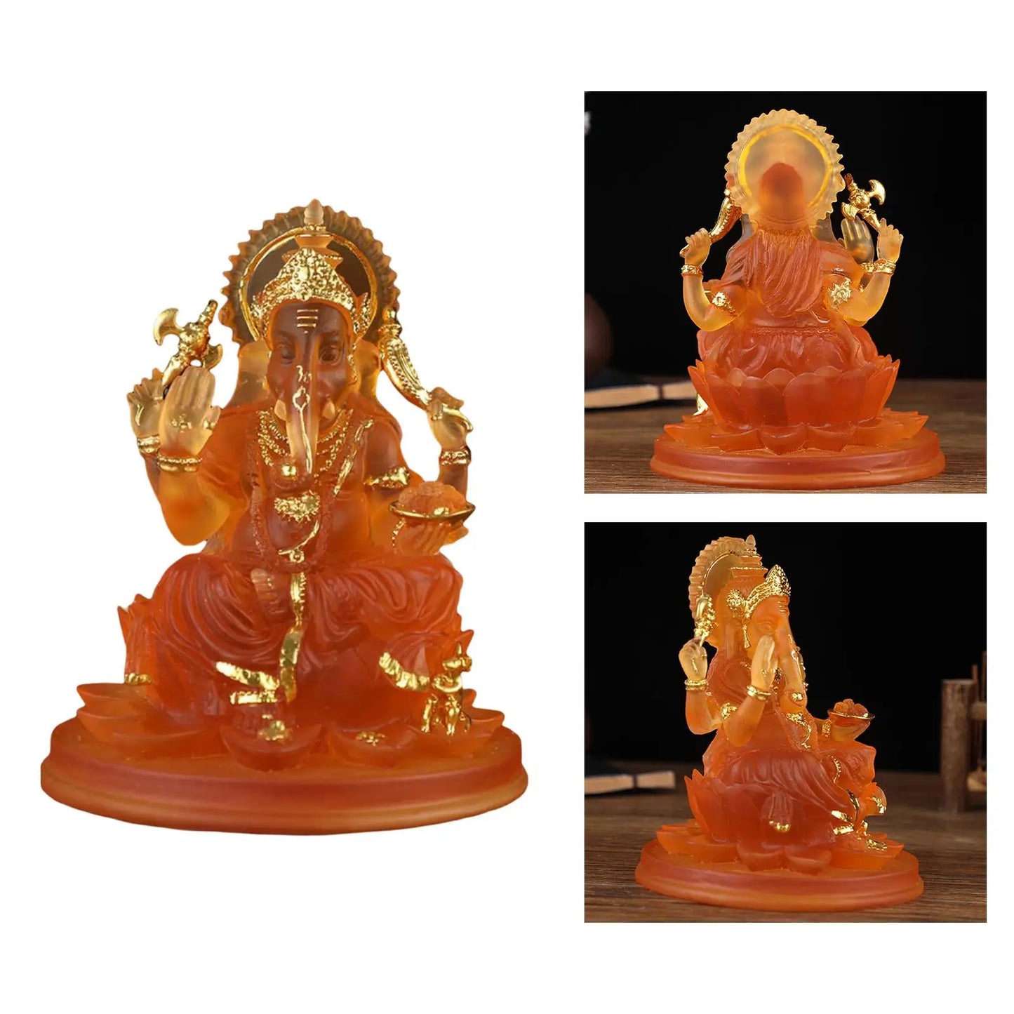 Hindu Elephant God Statue Indian Buddha Figurine for Car Meditation Decor