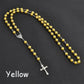 Fashion Vintage Crucifix Virgin Mary Pendant Cross Necklace Jesus Rosary Beads Chain