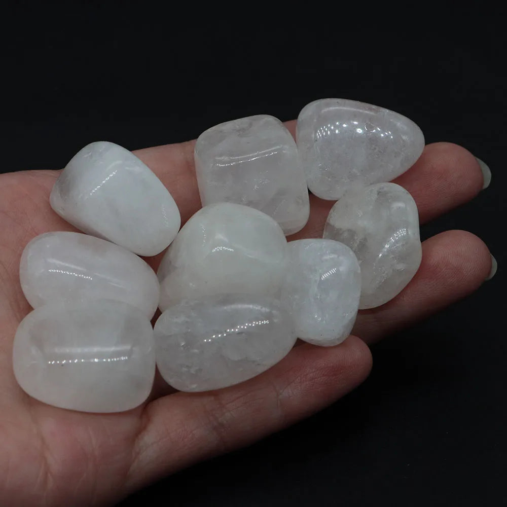 Natural Tumbled Stones Bulk Polished Moonstone Rocks Gemstones Assorted Healing Crystals for Home Garden Tank Aquarium Decor