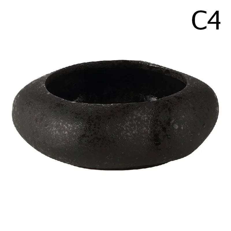 Creative Lotus Seedpod Ceramic Vase Zen Tea Table Desktop Japanese Ikebana Flower Arrangement Utensils Ceramic Stone Sand Decor