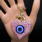 Turkish Lucky Blue Eye Keychain for Women Men Gold Color Metal Hamsa Hand Pendant Charms Bag Car Key Chain Ring Jewelry K9027S01