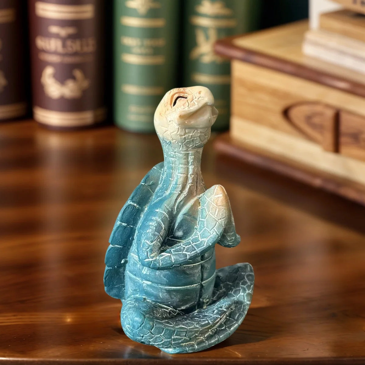 1 Piece Resin Craft Meditation Turtle Statue, Resin Zen Decoration, Home and Garden Sculpture, Resin Zen Decoration Suitable for Turtle Enthusiasts and Collectors.