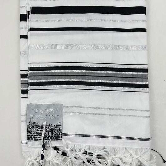 NEW Talit Prayer Shawl – 180 x 130 cm (70 x 51 Inches) Jewish Israel Tallit for Christian Jewish Prayer